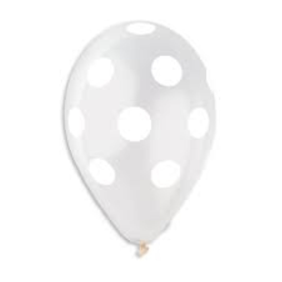 GEMAR BALLOONS CLEAR POLKADOTS 30CM 12''